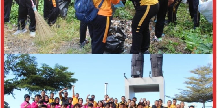 Gerakan Indonesia ASRI di Parapat! Kapolres Simalungun Pimpin Ratusan Personel Bersihkan Kawasan Wisata Danau Toba