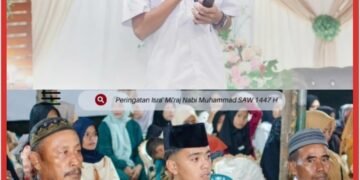 Peringati Isra Mi’raj Nabi Muhammad Saw 1447 H ; Kades Teluk Bakung Lantik Ikatan Pemuda Dusun Dahlia 