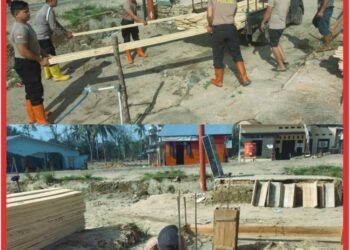 Brimob Batalyon C Kawal Pembangunan Hunian Tetap dan Sementara di Batang Toru