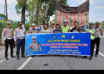 Sat Lantas Polres Langkat Gelar Ramp Check Kendaraan dalam Ops Keselamatan Toba 2026