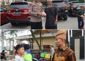 Polres Dumai Bagikan Takjil Ramadhan 1447.H Kepada Pengguna Jalan    