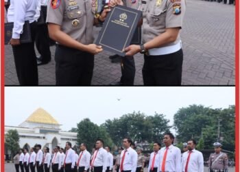 Kapolres Pasuruan Pimpin Apel dan Berikan Penghargaan kepada 38 Personel Berprestasi