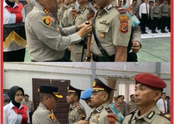 Kapolres Aceh Utara Pimpin Upacara Sertijab Kasat Intelkam dan Kasat Res Narkoba
