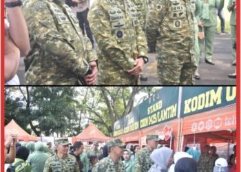 Danrem 043/Gatam Hadiri Pembukaan Bazar Ramadhan Kodam XXI/Radin Inten di Lapangan Saburai.