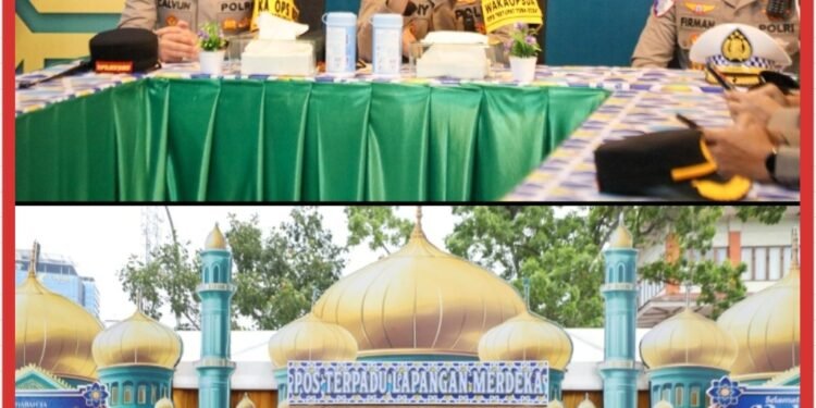 Wakapolda Sumut Cek Pos Terpadu Operasi Ketupat Toba 2026 di Lapangan Merdeka Medan