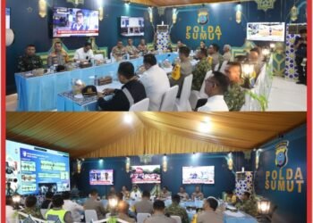 Kapolda Sumut Dampingi Kapolri Pimpin Pemantauan Nasional Malam Takbiran dari Medan
