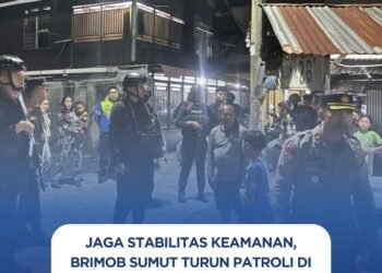 Jaga Stabilitas Keamanan, Brimob Sumut Turun Patroli di Kawasan Belawan