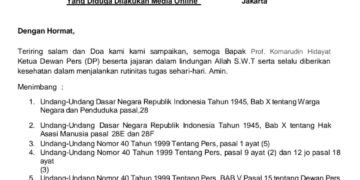 Ismail Sarlata: Marwah Pers Harus Dijaga, 7 Media Online Resmi AMI Laporkan ke Dewan Pers