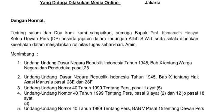 Ismail Sarlata: Marwah Pers Harus Dijaga, 7 Media Online Resmi AMI Laporkan ke Dewan Pers