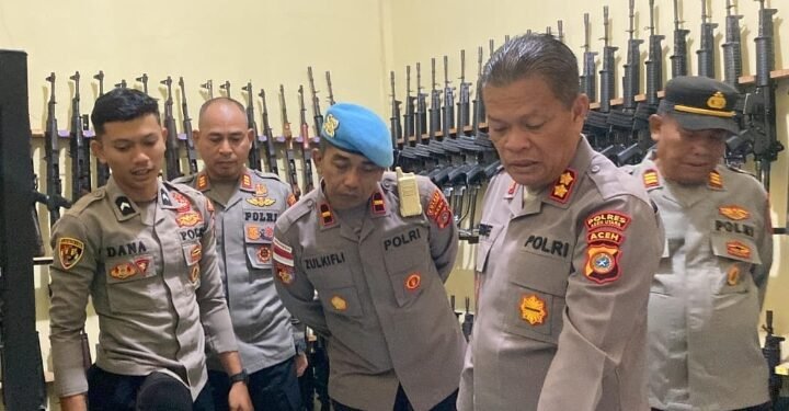 Polres Aceh Utara Cek Senjata Api Dinas, Pastikan Penggunaan Sesuai Prosedur