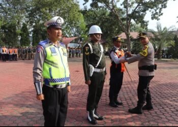 Apel Gelar Pasukan Operasi Ketupat 2026, Polres Langkat Siap Amankan Mudik Lebaran