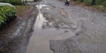 Masyarakat Stabat Kecamatan Secanggang Pertanyakan Janji Perbaikan Jalan Bupati Langkat  