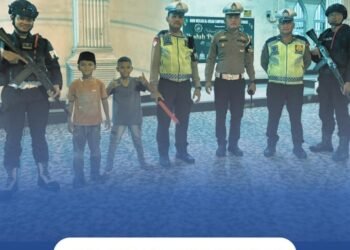 Jaga Ketertiban Ramadhan, Brimob Backup Polres Tebing Tinggi Laksanakan Patroli Asmara Subuh