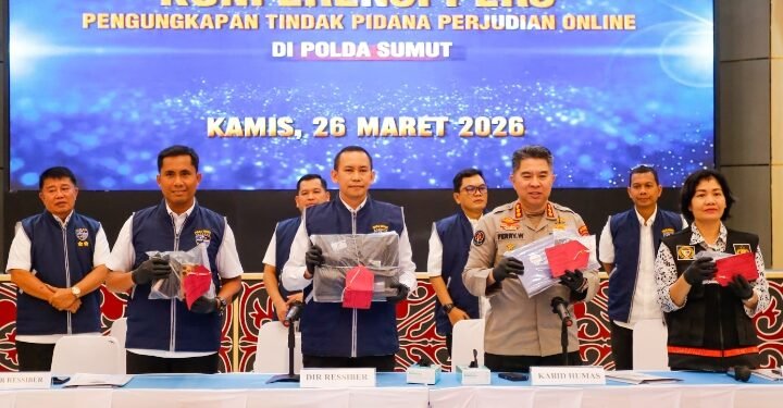 Judi Online di Medan Raup Omzet Diduga Rp7 Miliar, Polda Sumut Sita Puluhan Perangkat dan Rekening