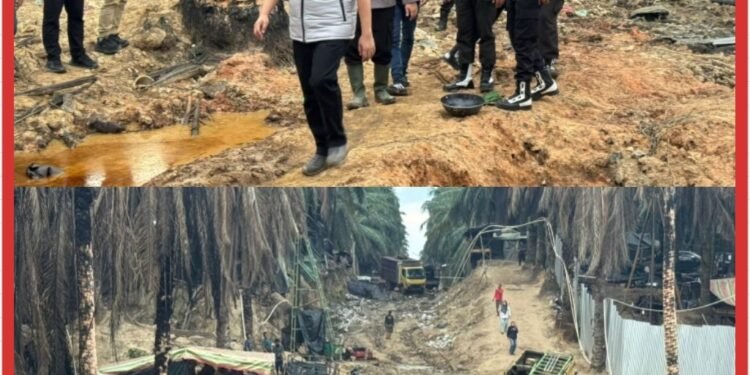 Operasi Gabungan Tertibkan Tambang Liar di Musi Banyuasin, 31 Sumur Minyak Ilegal Ditutup