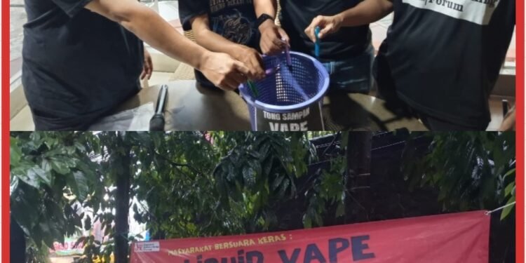 Dukung Rekom BNN Melarang Vave, di Kota Bogor Aktivis JNF Membuang Puluhan Alat Isap Vape ke Tempat Sampah