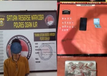 Digerebek di Bawah Rumah Panggung, Pengedar Sabu di Ogan Ilir Tak Berkutik