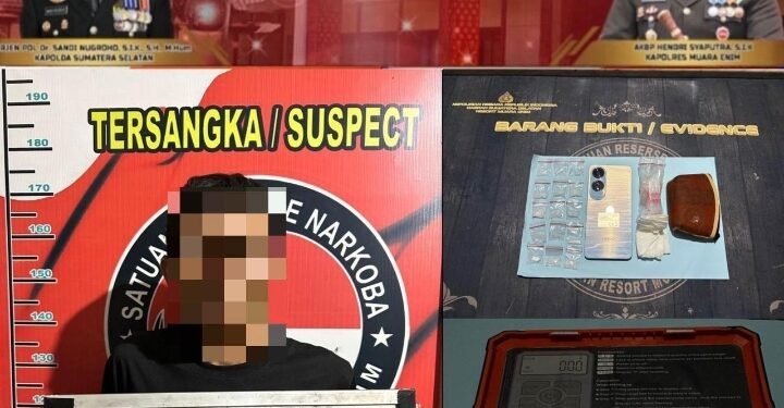 Gerak Cepat Satresnarkoba Polres Muara Enim, Pengedar Sabu 7,21 Gram Diringkus di Gelumbang Tengah Malam