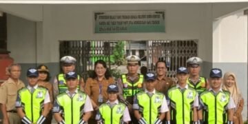 Sat Lantas Polres Pelabuhan Belawan Latih PKS di SMA Negeri 9 Medan