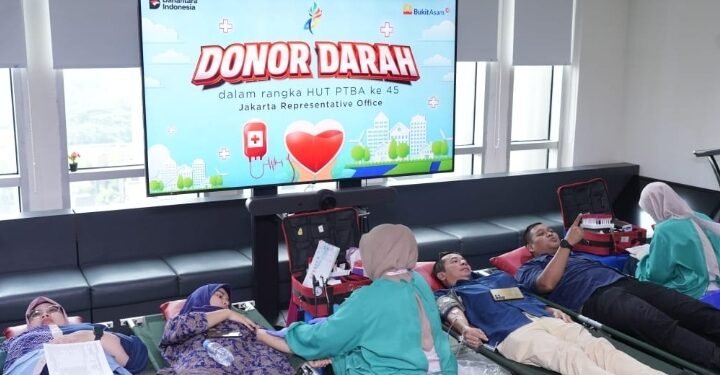 PTBA Gelar Donor Darah, 55 Kantong Terkumpul dalam Rangka HUT ke-45