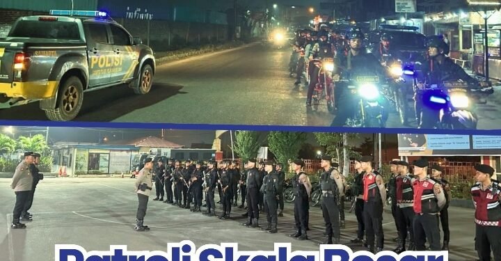 Patroli Skala Besar KRYD, Batalyon A Pelopor Satuan Brimob Polda Sumut Hadir Jaga Kondusifitas Belawan