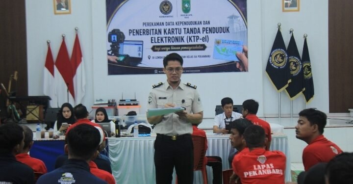 Lapas Pekanbaru Gandeng Disdukcapil Riau, 176 Warga Binaan Ikuti Perekaman Data Kepundudukan dan Penerbitan KTP-el