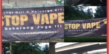 Aktivis AKHERA Sebarkan dan Pasang Spanduk di Jakarta Dukung BNN Melarang Peredaran Vape