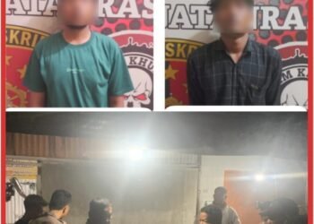 Personel Polres Batu Bara Respon Cepat 110 Amankan Terduga Pelaku Pencurian di Desa Sumber Padi.