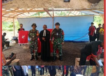 Hangatnya Kebersamaan di Perbatasan dalam Peletakan Batu Pertama Perayaan Kenaikan Isa Almasih