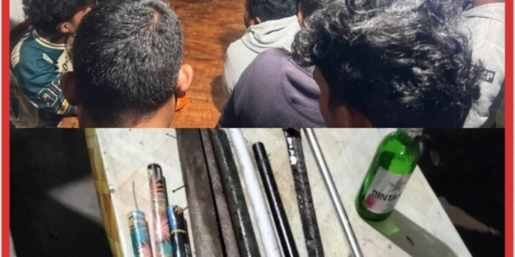 Personel Gabungan Polres Karo Sigap Redam Tawuran Antar Pemuda di Kineppen