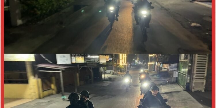 Patroli Dini Hari, Brimob Polda Sumut Antisipasi Guantibmas dan Sambangi Warga Secara Humanis di Medan