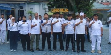 Bangun Semangat Kebersamaan, Jajaran Lapas Pekanbaru Laksanakan Gotong Royong Lingkungan