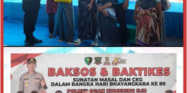 Hari Bhayangkara Ke-80, Polda Sumsel Gelar Bakti Kesehatan Terpadu Untuk Warga OKI