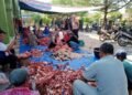 Bhabinkamtibmas Polsek Secanggang Monitoring Pelaksanaan Penyembelihan Hewan Korban di Masjid Al-Muhajirin 