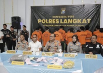 Kapolres Langkat Pimpin Langsung Konferensi Pers Pengungkapan 33 Kasus Narkotika dalam Ops Antik Toba 2026
