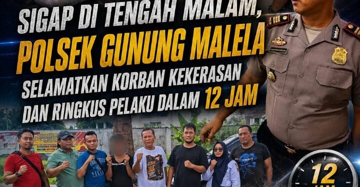 Sigap Ditengah Malam, Polsek Gunung Malela Selamatkan Korban Kekerasan dan Ringkus Pelaku Dalam 12 Jam