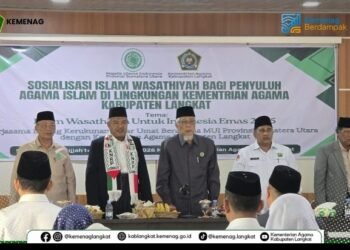Kemenag Langkat Hadirkan MUI Provinsi Pada Sosialisasi Islam Washatiyah Bagi Penyuluh Agama Islam