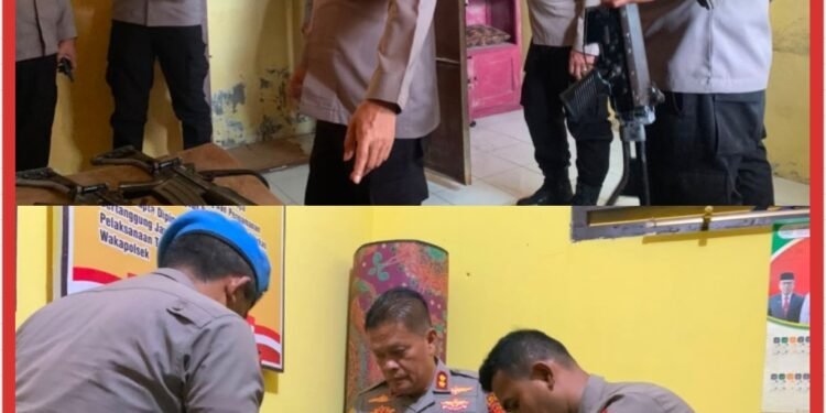 Perkuat Pengawasan Internal, Kapolres Aceh Utara Periksa Inventaris Senjata Api