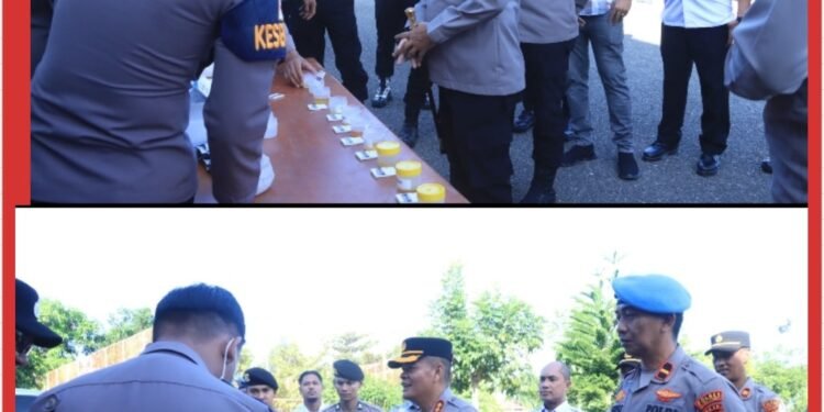 Perkuat Pengawasan Internal, Kapolres Aceh Utara Pimpin Tes Urine dan Pemeriksaan Telepon Genggam Personel