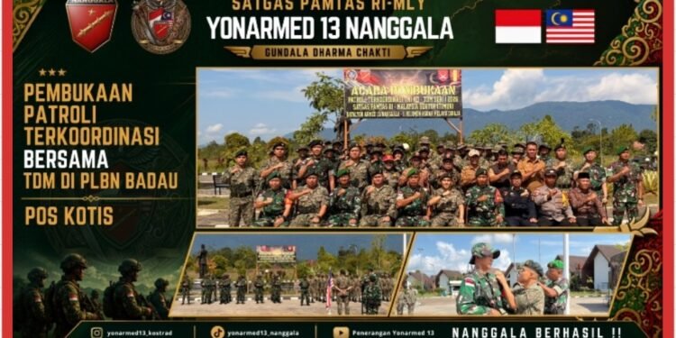 Jaga Kedaulatan Batas Negara, TNI dan TDM Resmi Buka Patroli Terkoordinasi Seri 1 Tahun 2026 di PLBN Badau
