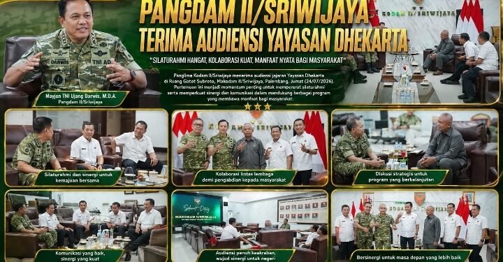 Perkuat Sinergi dan Kolaborasi, Pangdam II/Sriwijaya Terima Audiensi Yayasan Dhekarta