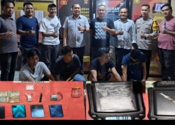 Polres Ogan Ilir Jajaran Polda Sumsel Gerebek Pesta Narkoba, Empat Pengedar Sabu Diamankan