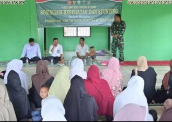 Satgas TMMD ke-129 Kodim 0102/Pidie Gandeng Dinas Sosial Edukasi Warga Cegah Stunting