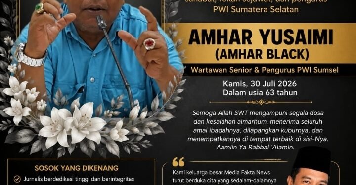 PWI Sumsel Berduka, Wartawan Senior Amhar Yusaimi Tutup Usia, Dimakamkan di TPU Kebun Bunga