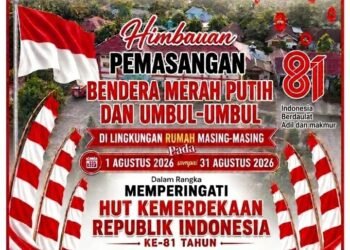 Camat Silat Hilir Ajak Masyarakat Kibarkan Merah Putih dan Umbul-Umbul Sambut HUT ke-81 Kemerdekaan RI