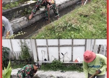 Perlancar Pasokan Air Sawah, Kopka Slamet Prasetiyo Bersama Poktan Rukun Makmur 1 Bersihkan Parit Irigasi