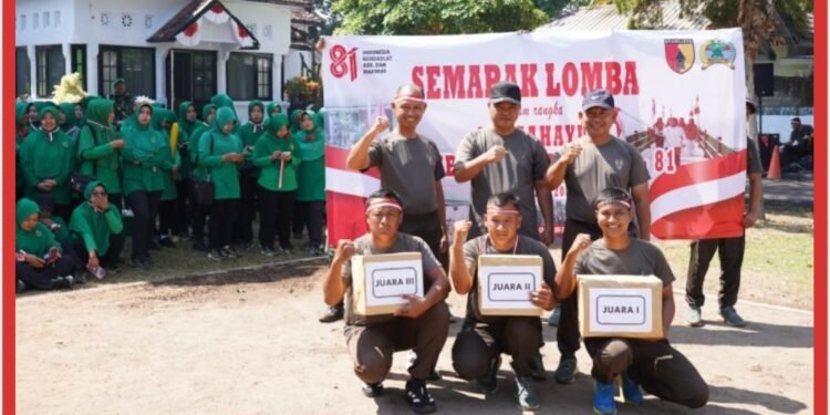 Sambut HUT RI Ke 81, Kodim 0808/Blitar Dan Persit KCK Cabang XXII Gelar Lomba Semarak Kemerdekaan
