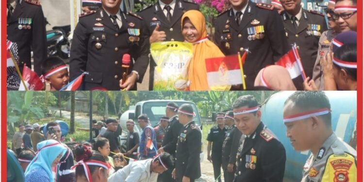 Semarak HUT ke-81 RI, Kapolres Empat Lawang Salurkan Air Bersih dan Sembako untuk Warga