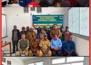 Wujudkan Kemanunggalan TNI-Rakyat, Satgas Pamtas RI-PNG Kewilayahan Yonif 645/Gty Laksanakan Anjangsana Penuhi Undangan Puskesmas