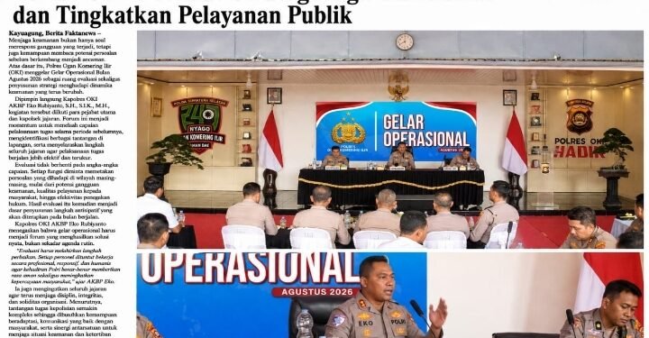 Gelar Operasional Agustus 2026, Polres OKI Perkuat Strategi Jaga Kamtibmas dan Tingkatkan Pelayanan Publik